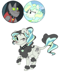 Size: 776x846 | Tagged: safe, artist:pandemiamichi, oc, oc only, oc:pebbles, hybrid, crack ship offspring, crack shipping, female, interspecies offspring, offspring, parent:rover, parent:vapor trail, shipping, simple background, solo, transparent background