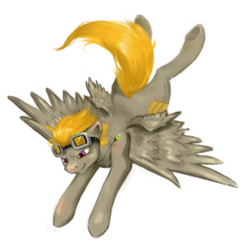 Size: 1020x991 | Tagged: safe, oc, oc only, oc:sprinkles, pony, flying, goggles, grey hair, male, orange hair, pink eyes, simple background, solo, transparent background