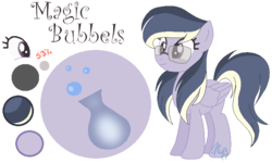 Size: 725x434 | Tagged: safe, artist:marielle5breda, oc, oc only, oc:magic bubbles, pegasus, pony, female, glasses, magical lesbian spawn, mare, offspring, parent:derpy hooves, parent:twilight sparkle, parents:twerpy, reference sheet, simple background, solo, transparent background