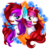 Size: 2000x2000 | Tagged: safe, artist:shamy-crist, oc, oc only, oc:ayame, oc:pia, earth pony, pony, unicorn, bust, female, high res, mare, portrait