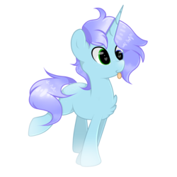 Size: 3000x3000 | Tagged: safe, artist:blubble-the-blubs, oc, oc only, oc:starline moongazer, pony, unicorn, butt freckles, chest fluff, fluffy, freckles, heart eyes, heterochromia, high res, horn, simple background, tongue out, transparent background, unicorn oc, wingding eyes