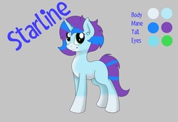 Size: 8000x5500 | Tagged: safe, artist:overwatchpon3, oc, oc only, oc:starline moongazer, pony, unicorn, absurd resolution, heterochromia, looking at you, reference sheet, two toned mane