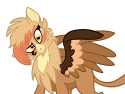 Size: 1000x750 | Tagged: safe, artist:angei-bites, oc, oc only, griffon, eared griffon, female, head tilt, simple background, solo, transparent background