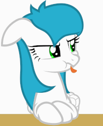 Size: 1199x1470 | Tagged: safe, artist:zylgchs, oc, oc only, oc:cynosura, pony, :p, animated, floppy ears, gif, raspberry noise, simple background, solo, tongue out, vector