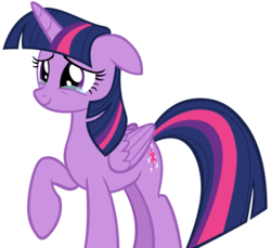 Size: 2576x2364 | Tagged: safe, artist:andoanimalia, twilight sparkle, alicorn, pony, g4, shadow play, crying, female, floppy ears, folded wings, high res, mare, raised hoof, simple background, smiling, solo, tears of joy, transparent background, twilight sparkle (alicorn), vector, wings