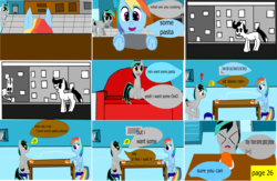 Size: 3872x2532 | Tagged: safe, artist:mellowbomb, rainbow dash, oc, oc:closingrain, oc:doctor dextor wise, comic:calamity fateful, g4, 1000 hours in ms paint, comic, dialogue, high res
