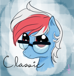 Size: 9592x9920 | Tagged: safe, artist:silversthreads, oc, oc only, oc:classic, earth pony, pony, absurd resolution, christmas gift, glasses, solo