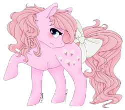 Size: 1024x895 | Tagged: safe, artist:dreamcreationsink, lickety-split, earth pony, pony, g1, bow, female, mare, simple background, solo, tail bow, transparent background