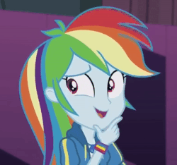 Size: 474x444 | Tagged: safe, rainbow dash, constructive criticism, constructive criticism: rainbow dash, equestria girls, g4, my little pony equestria girls: better together, animated, female, really makes you think