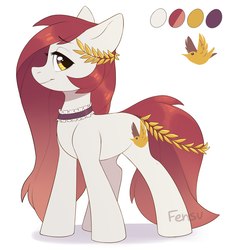 Size: 2003x2160 | Tagged: safe, artist:fensu-san, oc, oc only, earth pony, pony, choker, female, high res, laurel wreath, mare, reference, solo