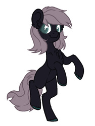 Size: 698x930 | Tagged: safe, artist:deerloud, oc, oc only, earth pony, pony, chest fluff, ear fluff, female, looking at you, mare, raised hoof, raised leg, rearing, simple background, smiling, solo, standing, standing on one leg, white background