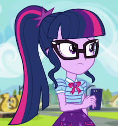 Size: 800x852 | Tagged: safe, screencap, sci-twi, twilight sparkle, equestria girls, g4, my little pony equestria girls: better together, text support, animated, cellphone, female, geode of telekinesis, looking around, looking at something, loop, magical geodes, phone, smartphone