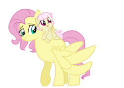 Size: 1024x731 | Tagged: safe, artist:zeereeno, fluttershy, oc, oc:dream chaser, pegasus, pony, g4, colt, cute, female, fluttermom, male, mother and son, ocbetes, offspring, parent:bulk biceps, parent:fluttershy, parents:flutterbulk, shyabetes, simple background, transparent background