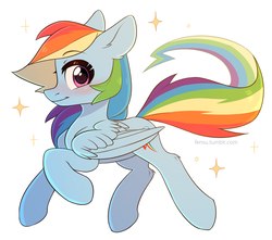 Size: 2438x2160 | Tagged: safe, artist:fensu-san, rainbow dash, pegasus, pony, g4, blushing, female, high res, looking at you, mare, simple background, solo, stars, white background