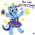 Size: 1000x1000 | Tagged: safe, artist:yakoshi, minuette, pony, unicorn, g4, 30 minute art challenge, bipedal, cheek fluff, cheering, cheerleader, chest fluff, clothes, cute, do the thing, female, happy, levitation, looking at you, magic, mare, minubetes, motivational, open mouth, pom pom, positive ponies, raised leg, reaction image, simple background, smiling, solo, stars, telekinesis, text, underhoof, white background