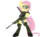 Size: 6000x4400 | Tagged: safe, artist:yognaughtsteve, fluttershy, pegasus, pony, g4, absurd resolution, action pose, assault rifle, badass, bipedal, body armor, boots, bulletproof vest, clothes, female, flutterbadass, gloves, goggles, gun, headset, hoof hold, katana, looking away, m16, m16a4, military, rifle, safety goggles, shoes, simple background, solo, standing, sword, transparent background, turned head, weapon