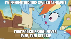 Size: 888x499 | Tagged: safe, edit, edited screencap, editor:mega-poneo, screencap, rainbow dash, pegasus, pony, g4, grannies gone wild, season 8, female, gasp, male, mare, meme, poochie, rainbow dash reading a scroll, shocked, solo, the simpsons, wing hands, wing hold