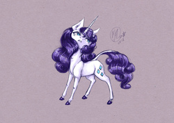 Size: 2523x1786 | Tagged: safe, artist:kimsteinandother, rarity, pony, g4, female, leonine tail, simple background, solo