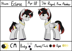 Size: 2800x2000 | Tagged: safe, artist:cloudy95, oc, oc only, oc:eclipse, alicorn, pony, alicorn oc, high res, male, reference sheet, simple background, solo, stallion, transparent background, unshorn fetlocks