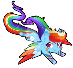 Size: 807x750 | Tagged: safe, artist:fuyusfox, rainbow dash, pony, g4, chibi, colored wings, colored wingtips, female, flying, rainbow power, simple background, solo, transparent background, watermark