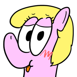 Size: 2000x2000 | Tagged: safe, artist:teletom, oc, oc only, oc:wet paint, pegasus, pony, :p, avatar, blushing, cartoon, high res, profile picture, shy, silly, tongue out