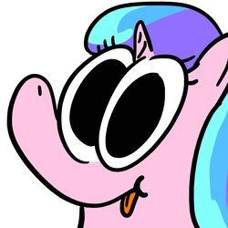 Size: 2000x2000 | Tagged: safe, artist:teletom, oc, oc only, oc:flora, pony, unicorn, :p, avatar, big eyes, cartoon, cute, high res, profile picture, silly, tongue out