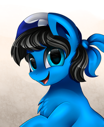 Size: 1446x1764 | Tagged: safe, artist:pridark, oc, oc only, pony, bust, chest fluff, commission, cute, looking at you, ocbetes, open mouth, portrait, smiling, solo