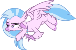 Size: 8810x5814 | Tagged: safe, artist:shootingstarsentry, silverstream, classical hippogriff, hippogriff, g4, school daze, absurd resolution, female, flying, jewelry, lidded eyes, necklace, simple background, solo, transparent background, vector