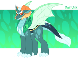 Size: 1600x1200 | Tagged: safe, artist:faith-wolff, oc, oc only, oc:prince basilisk, dragonling, hybrid, abstract background, changeling hybrid, colored sclera, faithverse, interspecies offspring, male, next generation, offspring, parent:princess ember, parent:thorax, parents:embrax, slit pupils, solo