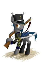 Size: 1700x2500 | Tagged: safe, artist:wolhim, oc, oc only, oc:speck, bat pony, bat pony oc, gun, military uniform, rifle, simple background, solo, weapon, white background