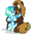 Size: 3000x3433 | Tagged: safe, artist:sollace, oc, oc only, oc:cyan lightning, oc:mellow rhythm, pony, accessory swap, clothes, colt, cute, duo, facial hair, fluffy, foal, happy, high res, male, scarf, shared clothing, shared scarf, show accurate, simple background, sitting, sitting on lap, smiling, stallion, transparent background, vector