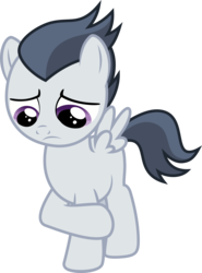 Size: 3000x4062 | Tagged: safe, artist:sollace, rumble, pony, g4, marks and recreation, .svg available, colt, cute, foal, male, rumblebetes, sad, show accurate, simple background, solo, transparent background, unsure, vector, woobie