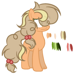 Size: 750x733 | Tagged: safe, artist:macaroonburst, oc, oc only, earth pony, pony, base used, female, magical lesbian spawn, mare, offspring, parent:applejack, parent:sugar belle, parents:sugarjack, simple background, solo, transparent background