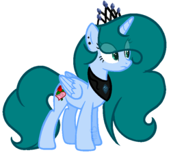 Size: 672x616 | Tagged: safe, artist:macaroonburst, oc, oc only, oc:infinity mi rosalinda, alicorn, pony, crown, female, jewelry, mare, regalia, simple background, solo, transparent background