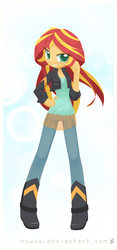 Size: 469x1000 | Tagged: safe, artist:howxu, sunset shimmer, equestria girls, g4, my little pony equestria girls: rainbow rocks, cropped, cute, shimmerbetes, simple background, solo