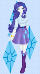 Size: 1080x2000 | Tagged: safe, artist:taynatsume, rarity, equestria girls, g4, anime style, belt, boots, clothes, female, looking at you, shoes, skirt, solo