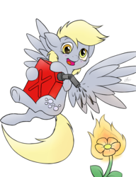 Size: 952x1241 | Tagged: safe, artist:ethaes, derpy hooves, g4, female, fire, flower, gasoline, jerry can, pure unfiltered evil, simple background, solo, transparent background