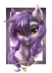 Size: 1364x1903 | Tagged: safe, artist:rrusha, oc, oc only, bust, chest fluff, female