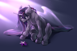 Size: 1701x1133 | Tagged: safe, artist:rrusha, twilight sparkle, g4, female, horn, mare, solo