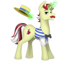 Size: 5000x4000 | Tagged: safe, artist:zeronitroman, flam, earth pony, pony, g4, absurd resolution, hat, magic, male, simple background, solo, telekinesis, transparent background