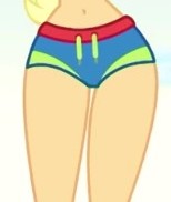 Size: 154x182 | Tagged: safe, screencap, applejack, equestria girls, g4, lost and found, my little pony equestria girls: better together, belly button, clothes, cropped, female, hips, legs, pictures of legs, solo, swimsuit, thigh gap