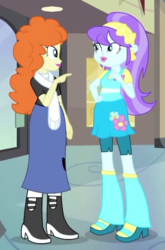 Size: 394x598 | Tagged: safe, screencap, aqua blossom, golden hazel, equestria girls, equestria girls specials, g4, my little pony equestria girls: better together, my little pony equestria girls: forgotten friendship, cropped, duo, duo female, female