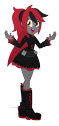 Size: 1600x3402 | Tagged: safe, artist:discorded-joker, oc, oc only, oc:calvia, clothes, commission, cosplay, costume, ponytail, ruby rose, rwby, simple background, transparent background, vector