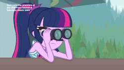 Size: 800x450 | Tagged: safe, screencap, sci-twi, timber spruce, twilight sparkle, equestria girls, g4, my little pony equestria girls: better together, unsolved selfie mysteries, animated, binoculars, clothes, female, geode of telekinesis, glasses, lifeguard timber, magical geodes, male, one-piece swimsuit, ponytail, sci-twi swimsuit, shipping, straight, swimsuit, timbertwi