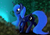 Size: 3508x2480 | Tagged: safe, artist:php97, princess luna, alicorn, butterfly, pony, g4, chest fluff, cute, dark, female, forest, freckles, glowing, high res, lunabetes, mare, missing accessory, nature, night, raised hoof, smiling, solo, underhoof, walking, wing fluff