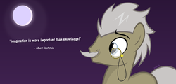 Size: 2250x1080 | Tagged: safe, artist:noah-x3, pony, albert einstein, facial hair, male, monocle, moustache, night, ponified, show accurate, solo, stallion