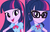 Size: 870x552 | Tagged: safe, sci-twi, twilight sparkle, alicorn, equestria girls, g4, my little pony equestria girls: better together, bowtie, geode of telekinesis, glasses, long hair, looking at you, magical geodes, open mouth, ponytail, smiling, twilight sparkle (alicorn), twolight