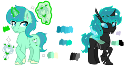 Size: 3200x1800 | Tagged: safe, artist:purpleloverpony, oc, oc only, oc:chrysocolla, changeling, blue changeling, changeling oc, mirror, reference sheet, simple background, solo, transparent background