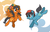 Size: 950x600 | Tagged: safe, artist:perfectpinkwater, earth pony, pegasus, pony, female, hat, male, mare, nintendo, pokémon, pokémon sun and moon, pokémon trainer, ponified, stallion