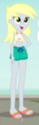 Size: 171x549 | Tagged: safe, screencap, derpy hooves, equestria girls, g4, my little pony equestria girls: better together, x marks the spot, clothes, cropped, sandals, swimsuit